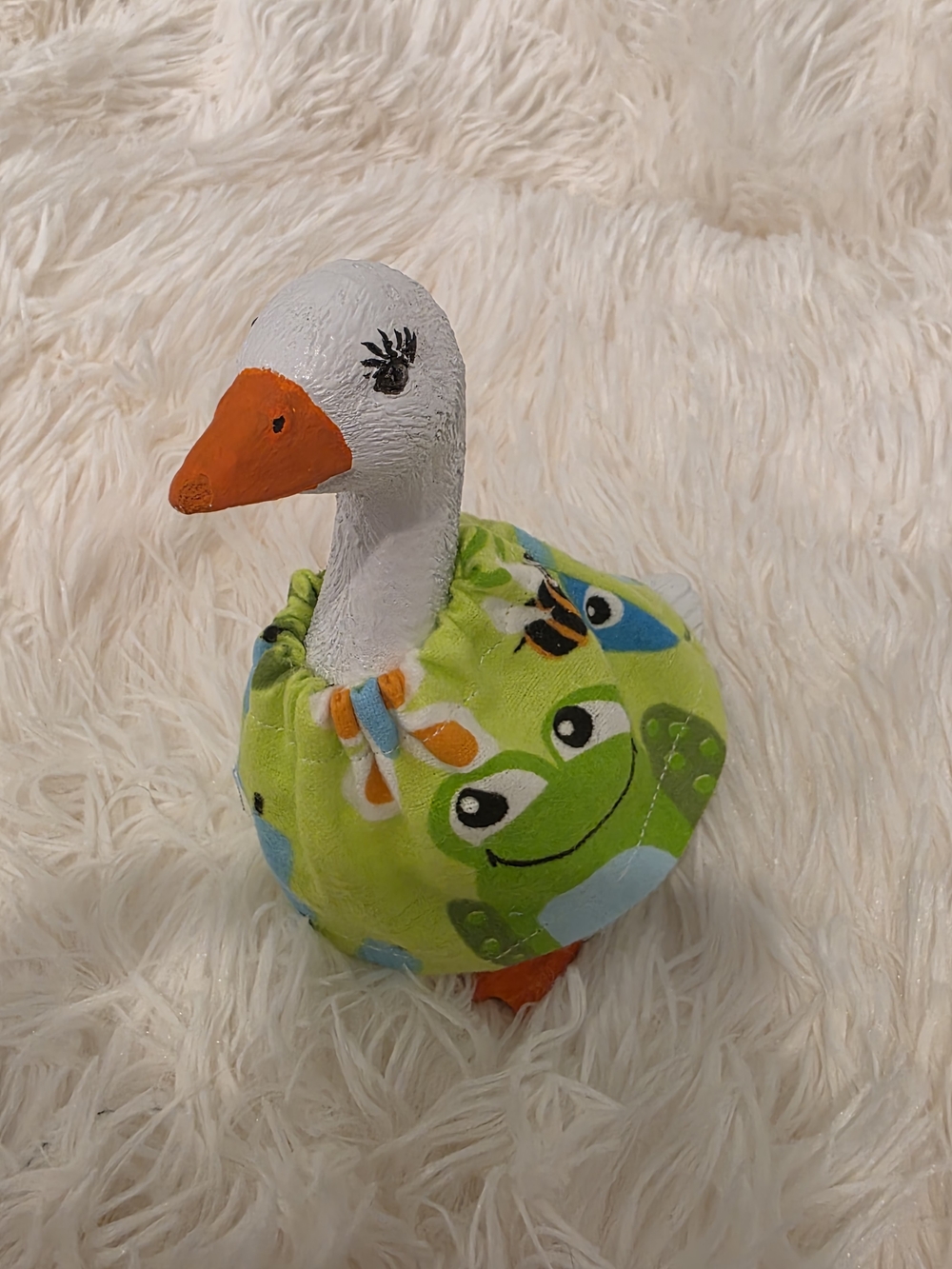 7" Desk Goose Handcrafted Summer Frog Print Dress